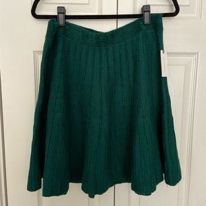 Anthropologie forest green chenille skirt
